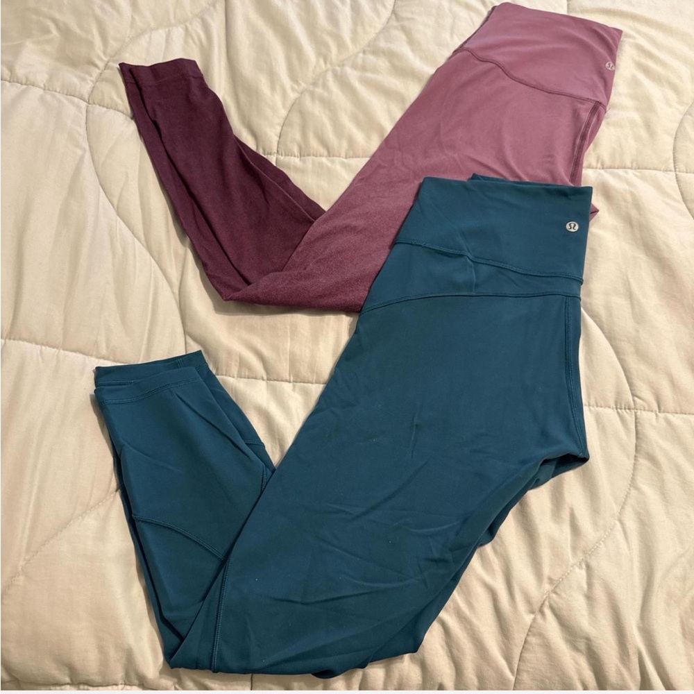 lululemon athletica Teal and Mauve Leggings